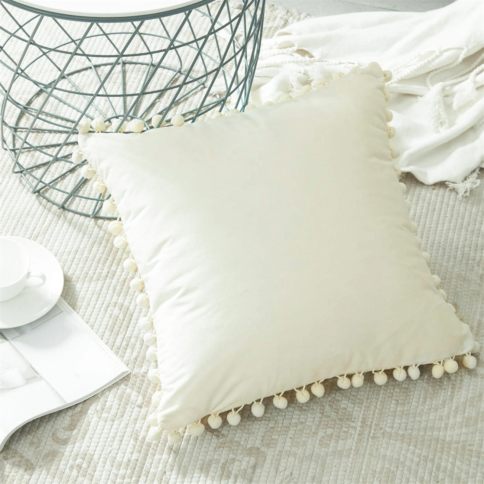 

2 Pieces Cushion Cover Soft Velvet Decorative Pillows For Sofa Seat Coffee Living Room Car House Throw Pillowcase Solid Colors