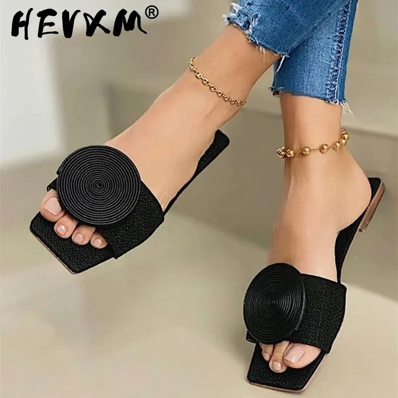 

Women Shoes Flat Summer Fashion Ladies Slippers Casual Plus Size Comfortable Shallow Shoes Outdoor Solid Beach Female Slides.