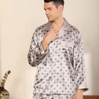 Новый мужской шелковый пижамный комплект, Мужская одежда для сна, Пижама для мужчин, ночная рубашка, домашняя одежда для сна, мягкая и Уютная пижама для мужчин