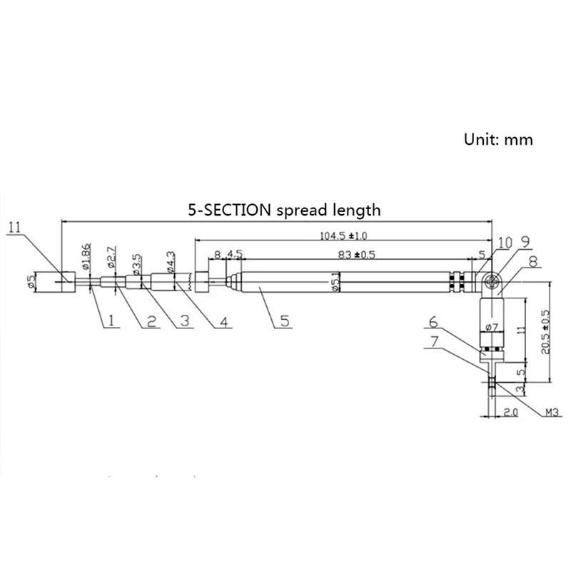 

1pcs Replacement 37cm 10" 5 Sections Telescopic Antenna For Radio TV