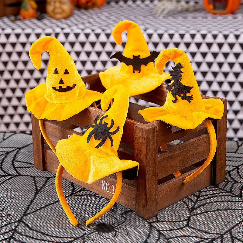

Halloween Party Headband Orange Witch Spider Cosplay Headdress Kids Pumpkin Hair Hoop Top Hats Women Man