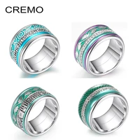 cremo 2021 stainless steel female stacking ring rotating filling combination ring interchangeable femme bijoux jewelry accessori