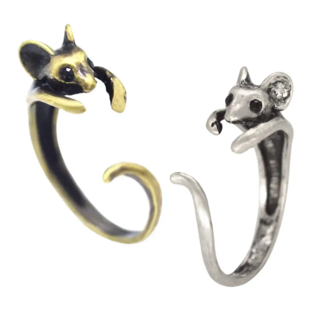 

Fashion Mouse Shaped Opening Ring Adjustable Wear Accessories Jewelry Men&Women