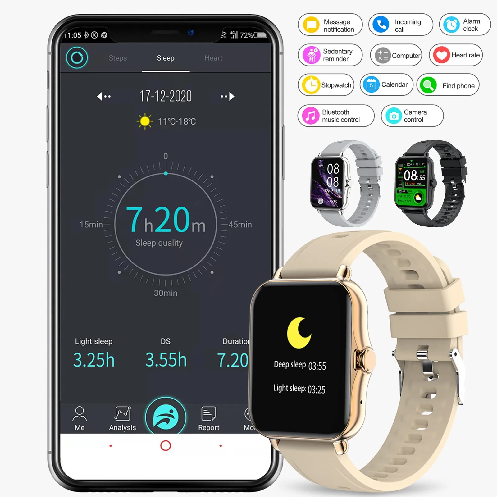 

Q8 Smart Watch 1.69Inch Men Full Full Touch GTS Smartwatch for Xiaomi oppo huawei Smart Clock Health Monitoring Blood Pressure