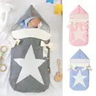 Пеленка-одеяло для новорожденных, теплый вязаный флисовый спальный мешок для коляски, пеленка для младенцев, унисекс, подарок для будущей мамы