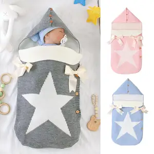 Пеленка-одеяло для новорожденных, теплый вязаный флисовый спальный мешок для коляски, пеленка для младенцев, унисекс, подарок для будущей мамы