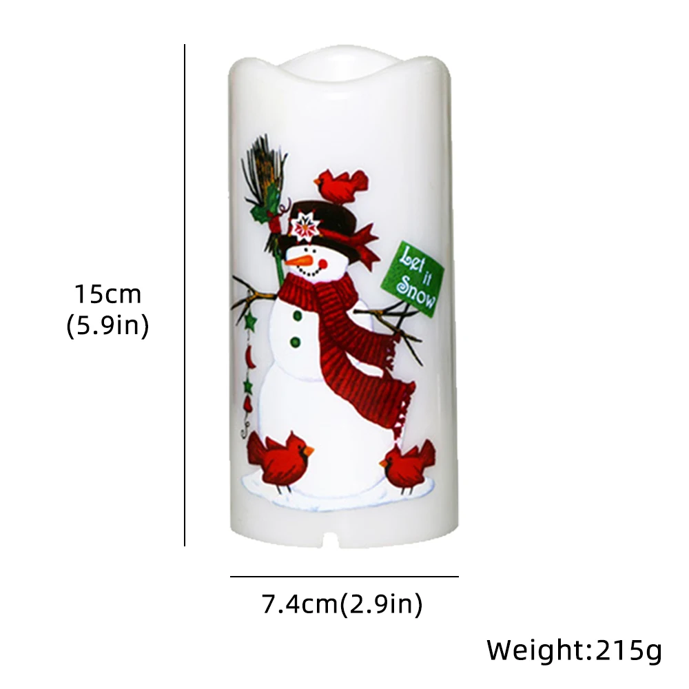 Рождественские лампы в форме свечи Санта Клаус Снежинка проекционной