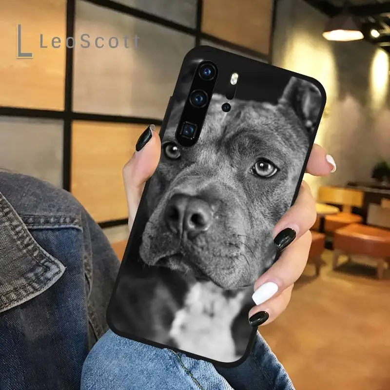 

Pit Bull Lovely Pet Dog Pitbull Phone Case For Huawei honor Mate P 9 10 20 30 40 Pro 10i 7 8 a x Lite nova 5t
