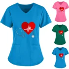 Аксессуары для медсестер Топ для женщин с V-образным вырезом и короткими рукавами, топы рабочая одежда, толстовка с длинными рукавами, блуза Топы женские блузки кофта