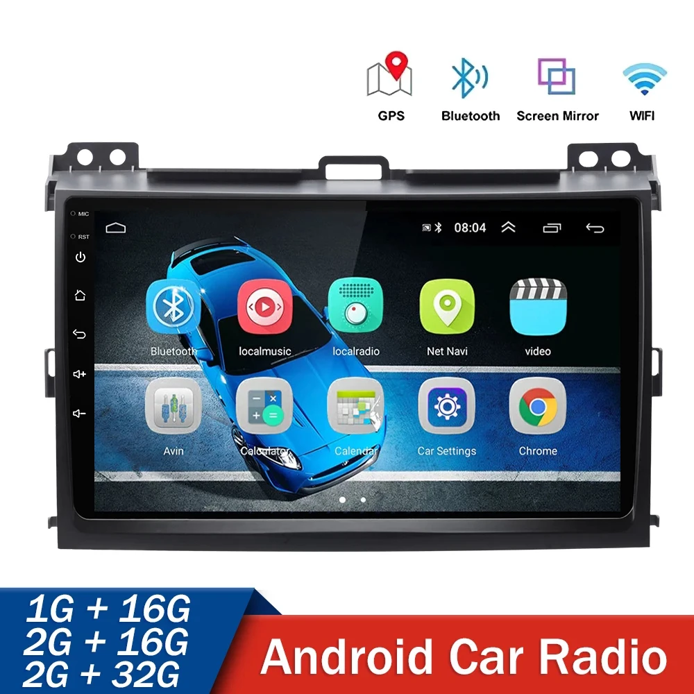 

Автомобильный мультимедийный плеер Android 11 для Toyota Land Cruiser Prado 120 2004-2009, Авторадио, GPS-навигация, радио, камера, головное устройство
