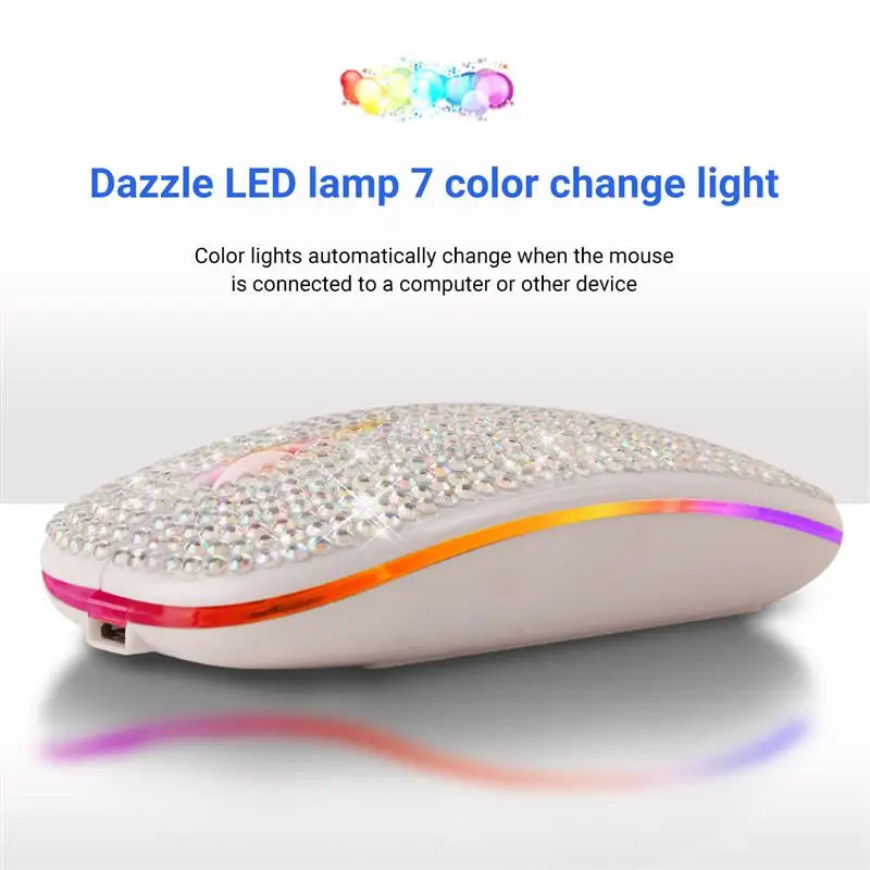 

2.4Ghz Wireless Bluetooth Mouse USB Rechargeable Diamond Mute Mouse For PC Laptop Gamer Computer Desktop