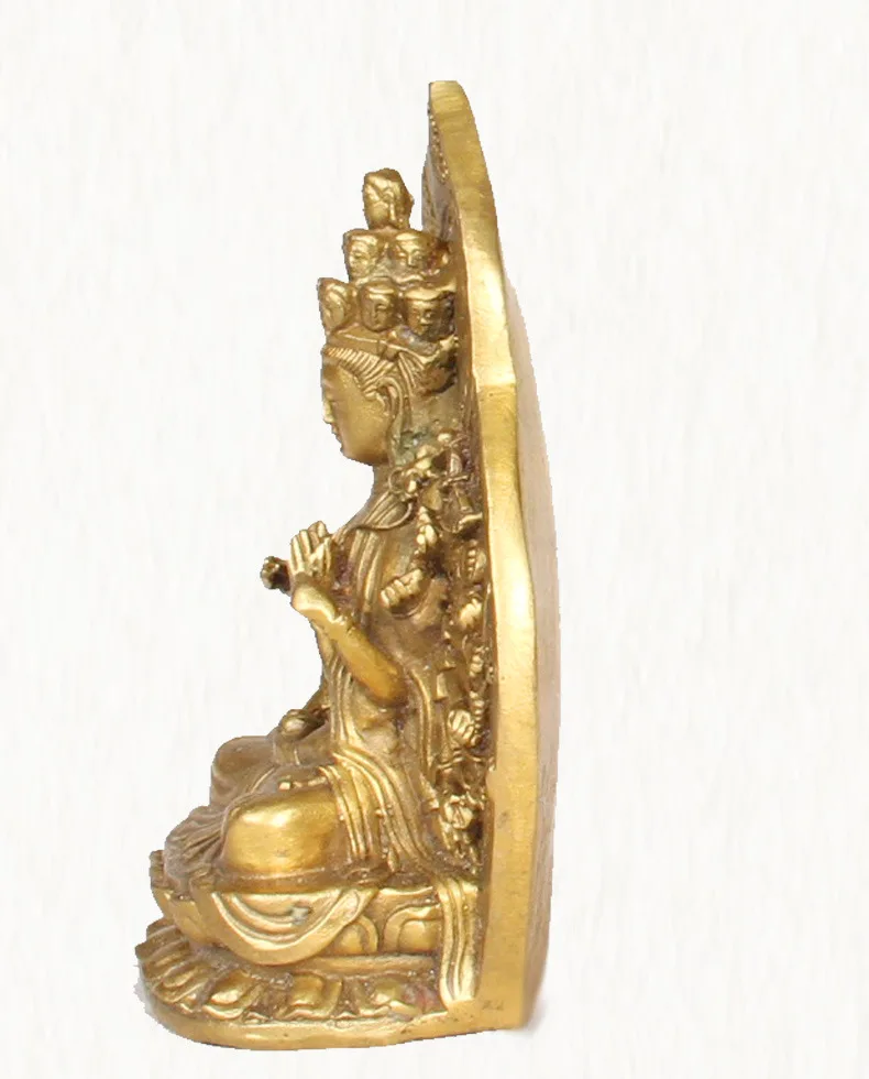 

LAOJUNLU Pure Copper Avalokitesvara Thousand Hands Guanyin Sitting Ornaments Crafts Bronze, Avalokitesvara Large