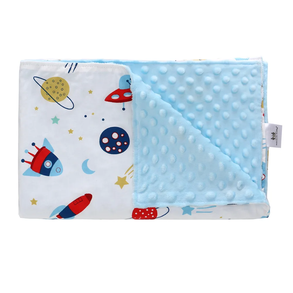 Красный Miracle Baby Minky Super Soft Baby Blankets Double Layer Cartoon Lovely Pattern Luxuries Appease Doll Newborn Swaddle Wrap - Цвет: Красный