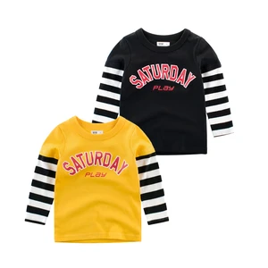 Childrens long sleeve cotton T-shirt, autumn boys bottom shirt, pure cotton, childrens shirt, top garment, 2-15 years old clo