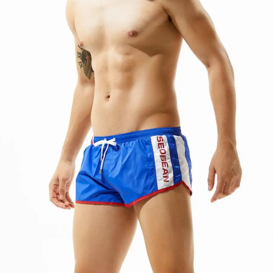 В красно-белую полоску сплошной купальник быстросохнущие мужские спортивные