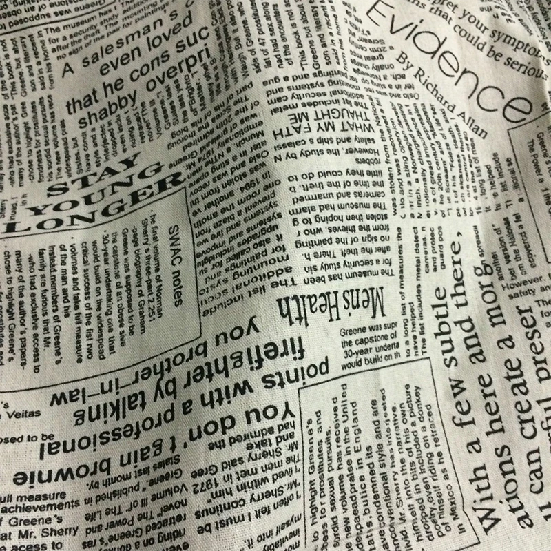 Органическая льняная ткань Per Meter Ткань для шитья рукоделие английские буквы