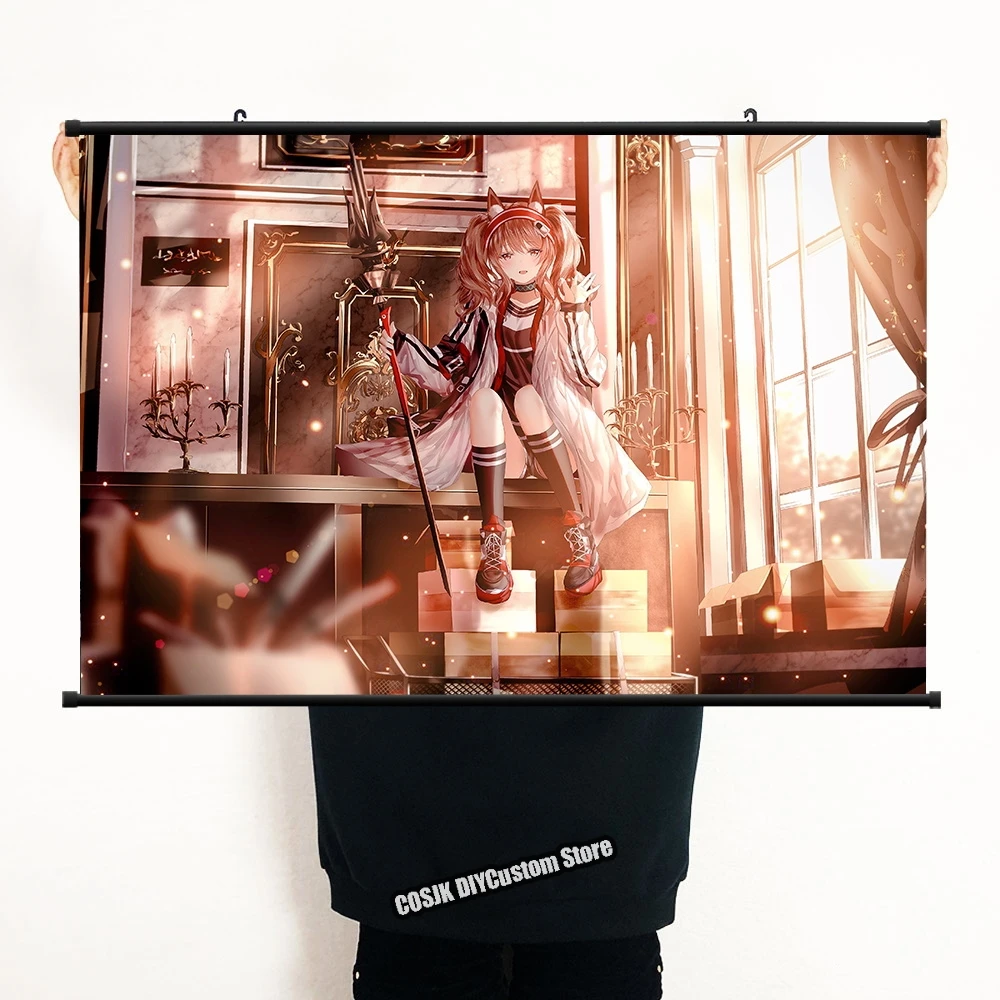 

New Anime Arknights Angelina Poster Cosplay Wall Scroll Home Decor Kawaii Gaming Wall Post Living Room Decoration Collection Art