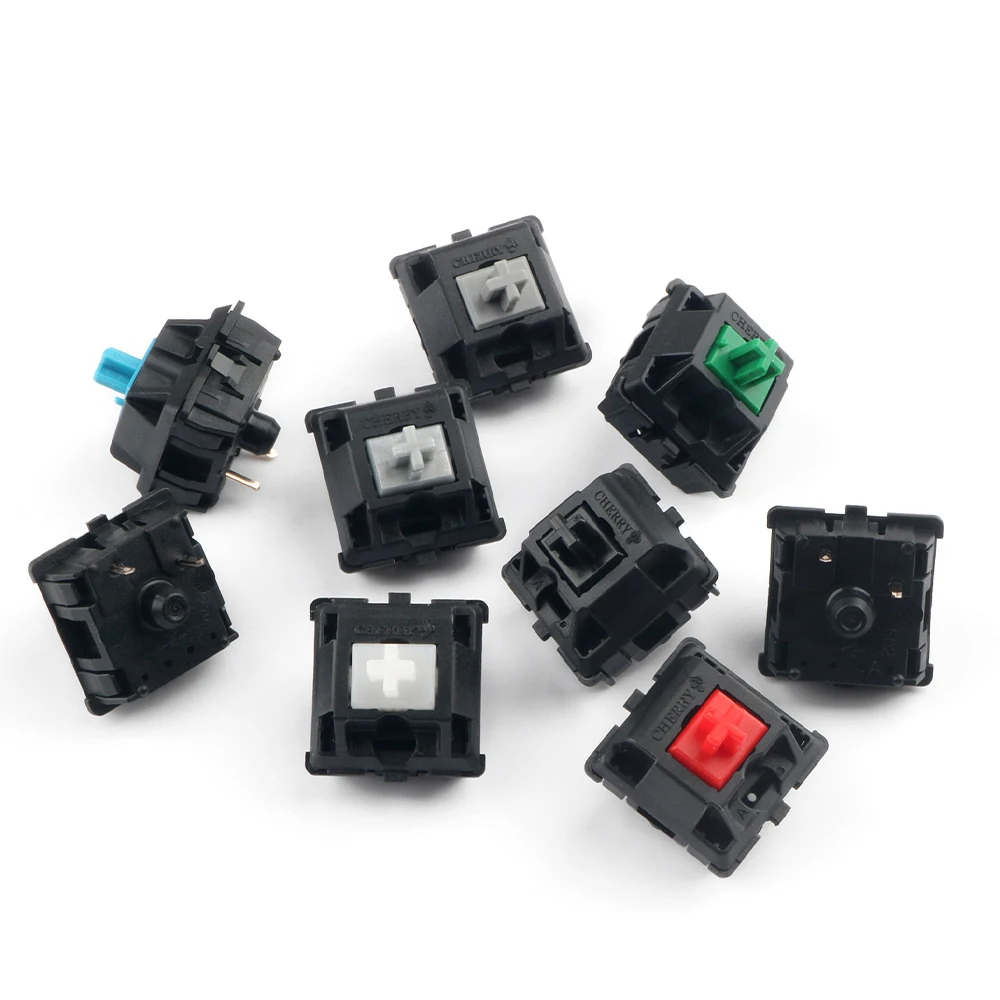 Original Cherry MX Mechanical Keyboard Switch Axis Replacement 3 pins Red Brown Silent Red Black Blue Silver RGB Switch