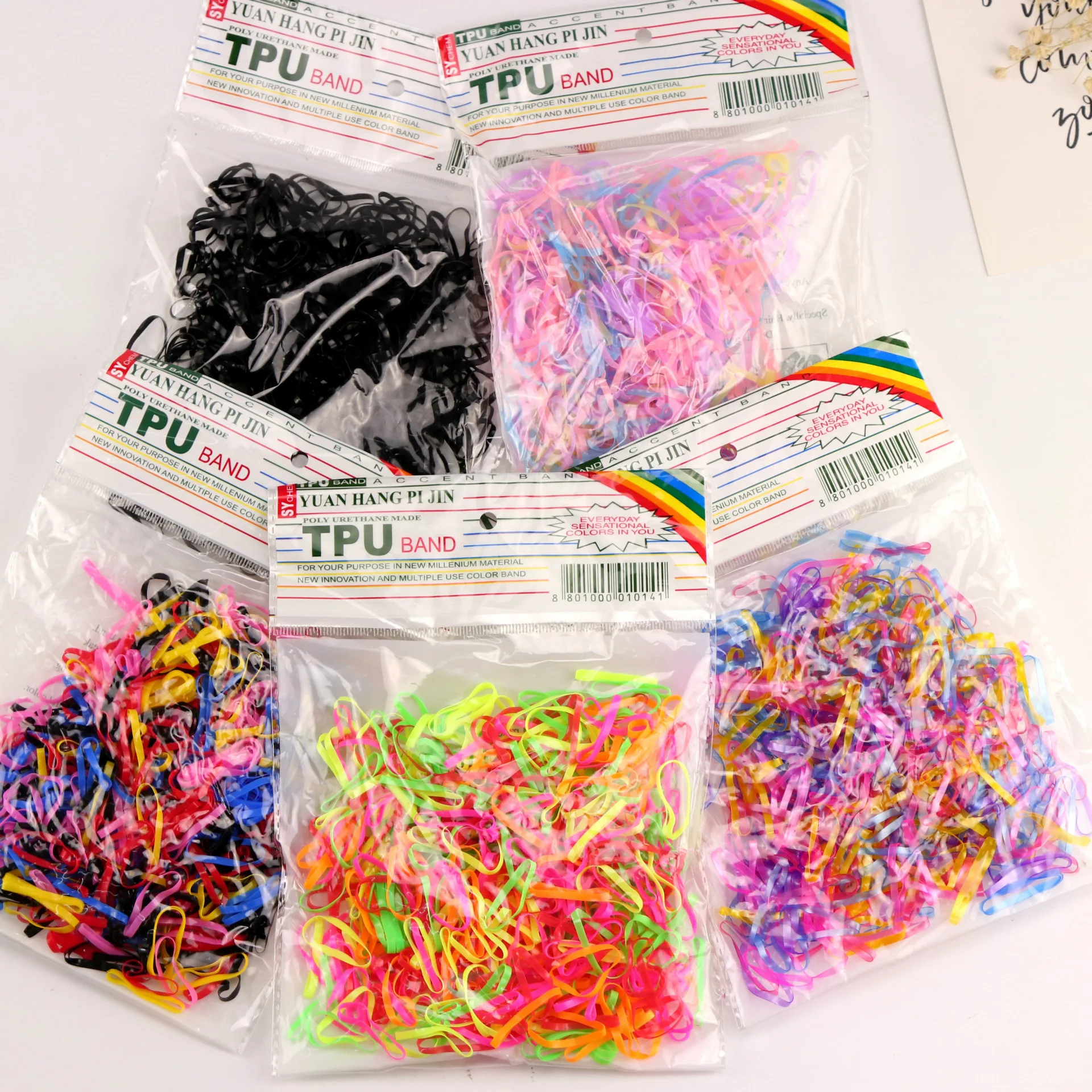 350 шт./лот аксессуары для волос девочек эластичные резинки Прочные из ТПУ оплетка