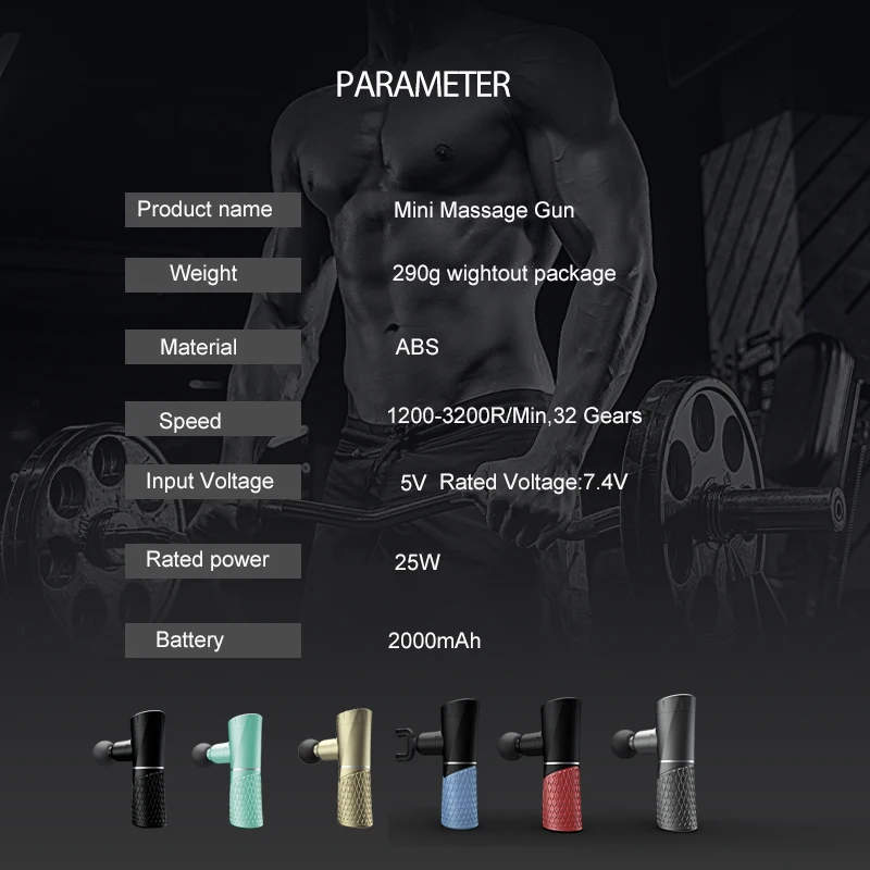 

Mini Muscle Massage Gun LCD Display Body Back Deep Fascia Massager Pain Exercising Relaxation Slimming Shaping Fitness Machine