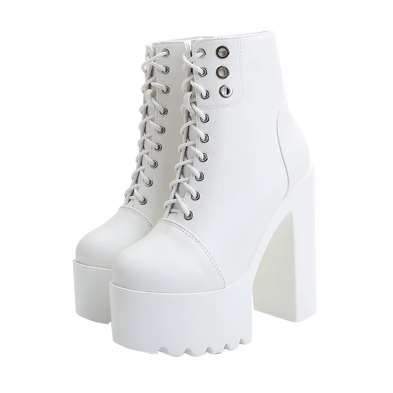 

Super high heels 15cm plush boots autumn and winter side zipper muffin high heel platform platform
