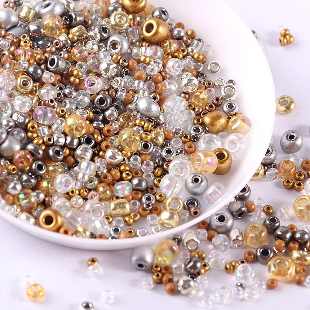 Mixed 1.5-4mm Glass Beads Colorful Round Spacer SeedBeads For DIY Jewelry Making Necklace Bracelet Embroidery Accessories 1000pc | Дом и сад