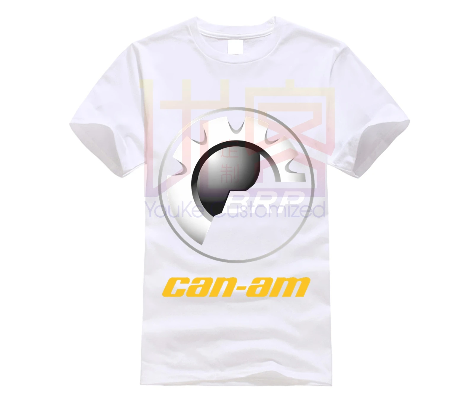 Футболка мужская с логотипом CAN AM черная хлопковая футболка коротким рукавом BRP ATV