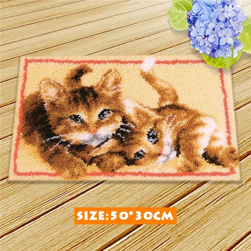 ZD088 Кошка Собака защелка крюк Kussen Bloem комплект Almofadas Smyrna Knooppakket Klink Haak Kleed Bloemen наборы Diy рукоделие коврик вышивка 3D - Цвет: ZD088
