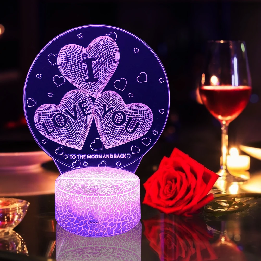 

Touch Remote Control colorful night light I Love You 3D Night Light Valentine's Day Gift Bedside 16 Color LED Lamp Gift for Girl