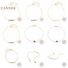 Женский прямоугольный браслет CANNER, из стерлингового серебра 925 пробы с цирконием