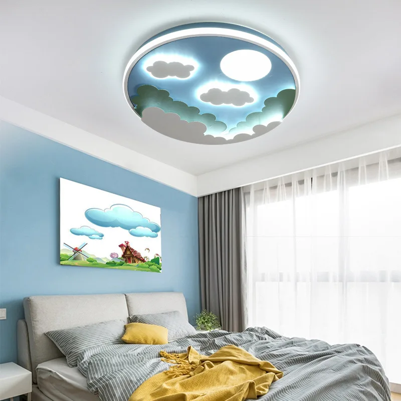 

Bedroom children's lamp cloud boys and girls room round simple modern creative art personality warm and lovely lamps