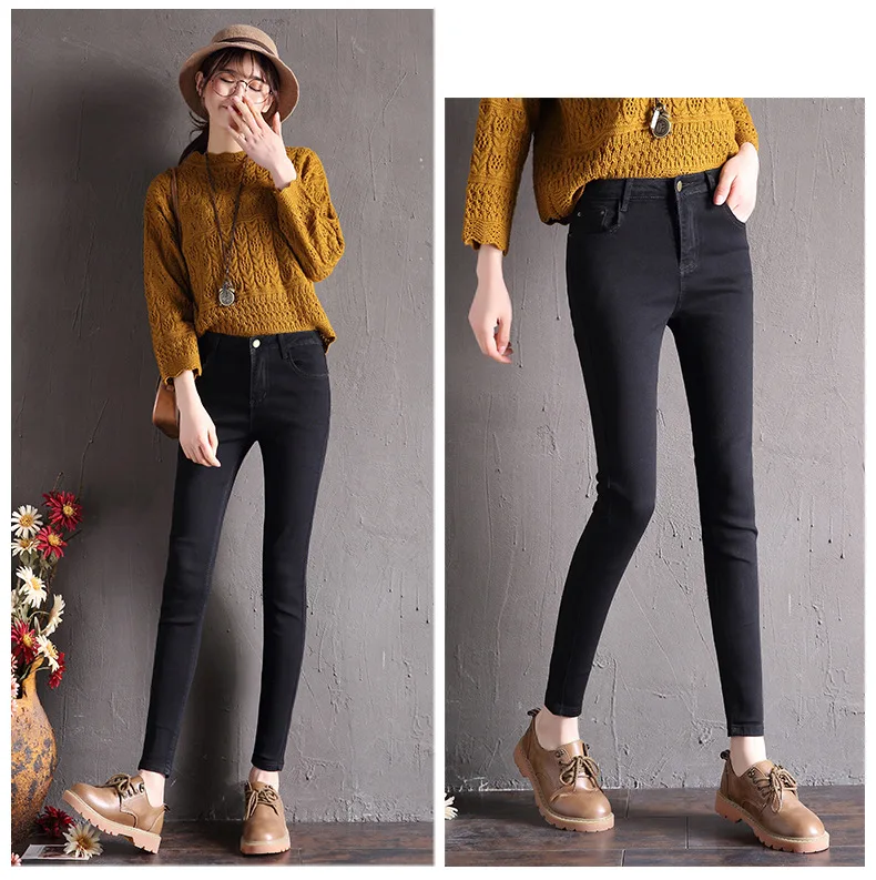 Новинка 2020 женские джинсы с высокой талией эластичные тонкие узкие высокого