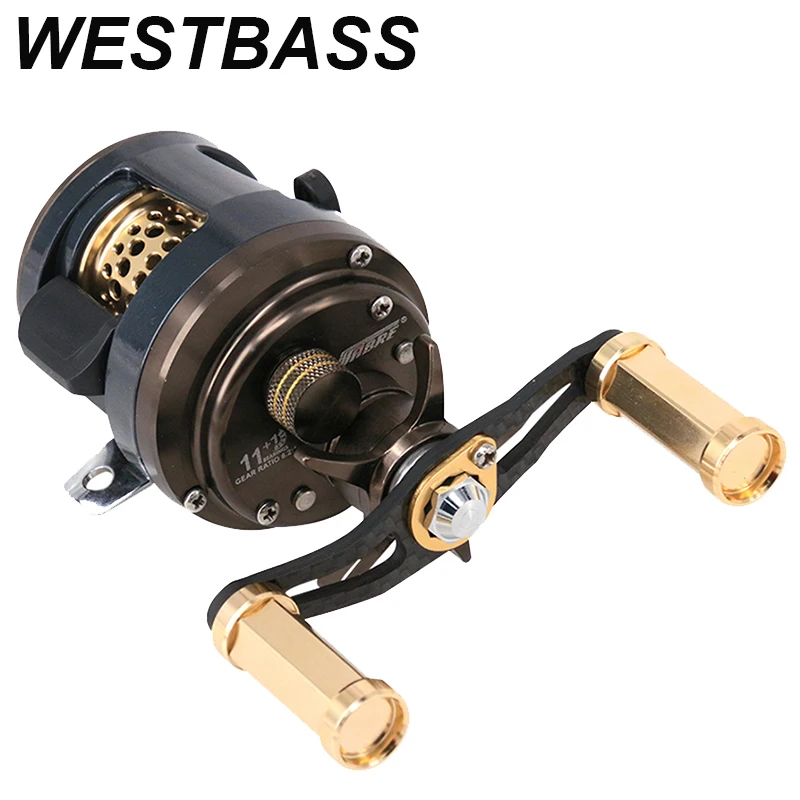 

WESTBASS Casting Drum Reel 6.2:1 Trolling Fishing Reel CNC Machine BaitCasting Reel Aluminum Alloy Spool Jigging Wheel Sea Pesca
