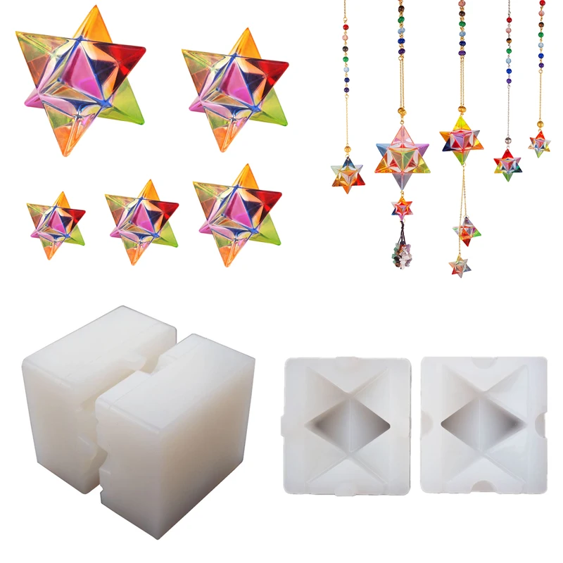 

Merkaba Necklace Resin Molds DIY Silicone Mold for Making Epoxy Pendant Energy Gem Meditation Crystal