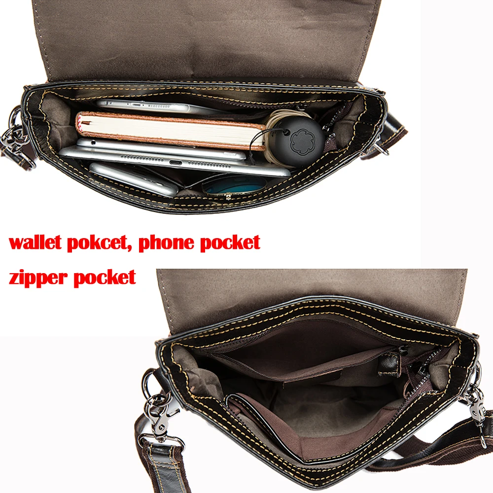 WESTAL Party Shoulder Bag Leather Men's Bag Genuine Leather Zip 9.7 ipad Messenger Crossbody Bags for Men Handbag Bolsa 8821 images - 6