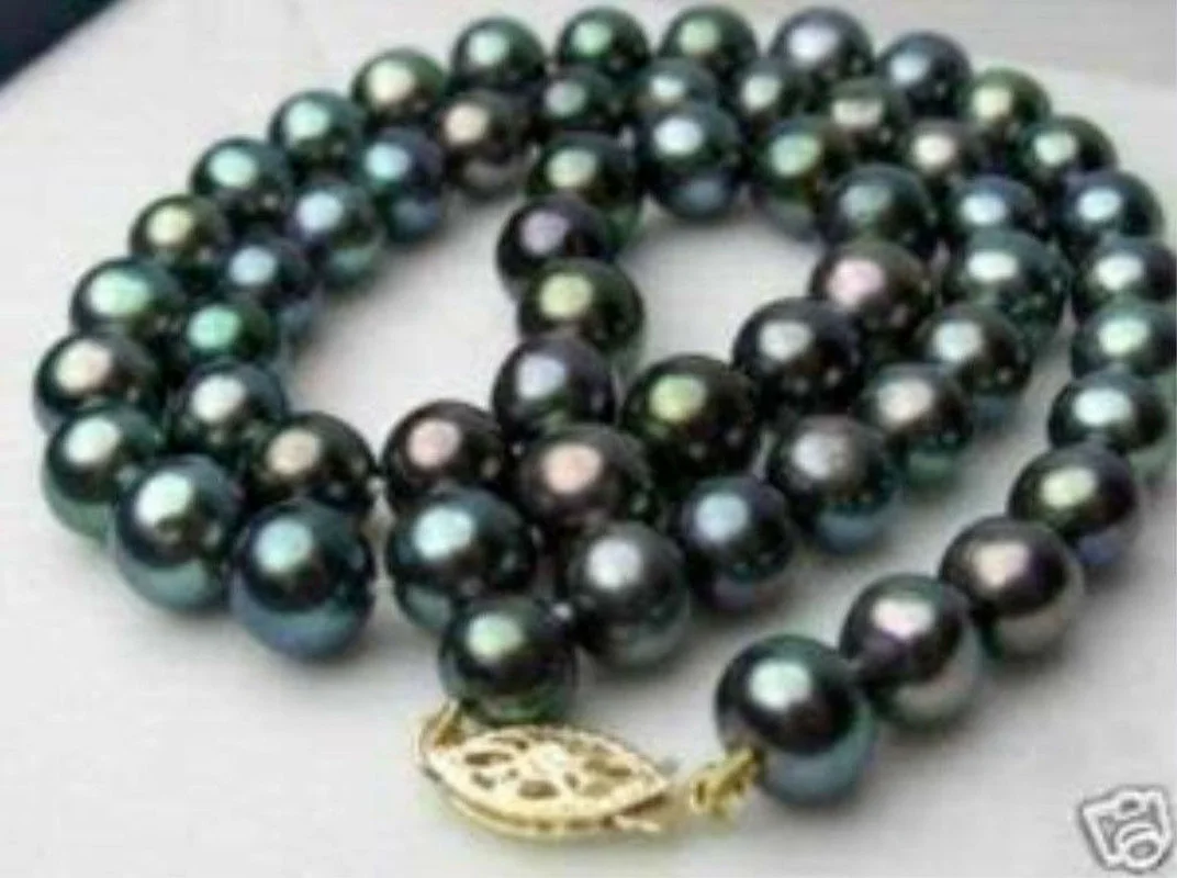 

Натуральное Черное Ожерелье Akoya с искусственным жемчугом 8-9 мм, 17 дюймов