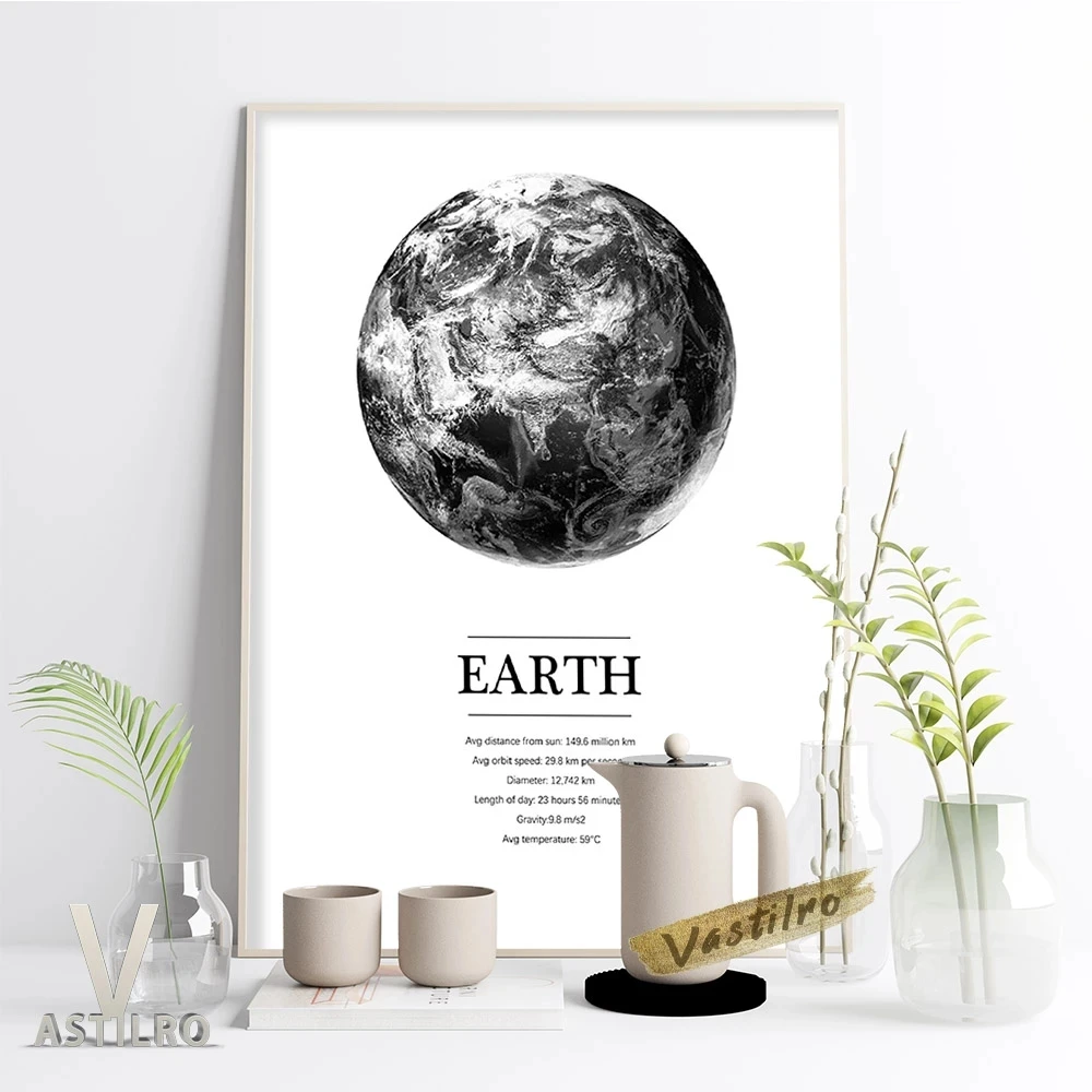 

Outer Space Planet Poster Galaxy Earth Mars Moon Canvas Painting Astronomy Enthusiast Collect Gift Kids Living Room Home Decor