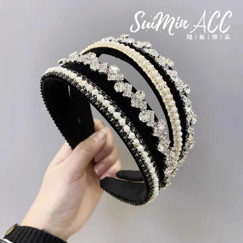 Корейская цветочная ткань большой бант ободки для волос с кроличьими ушками