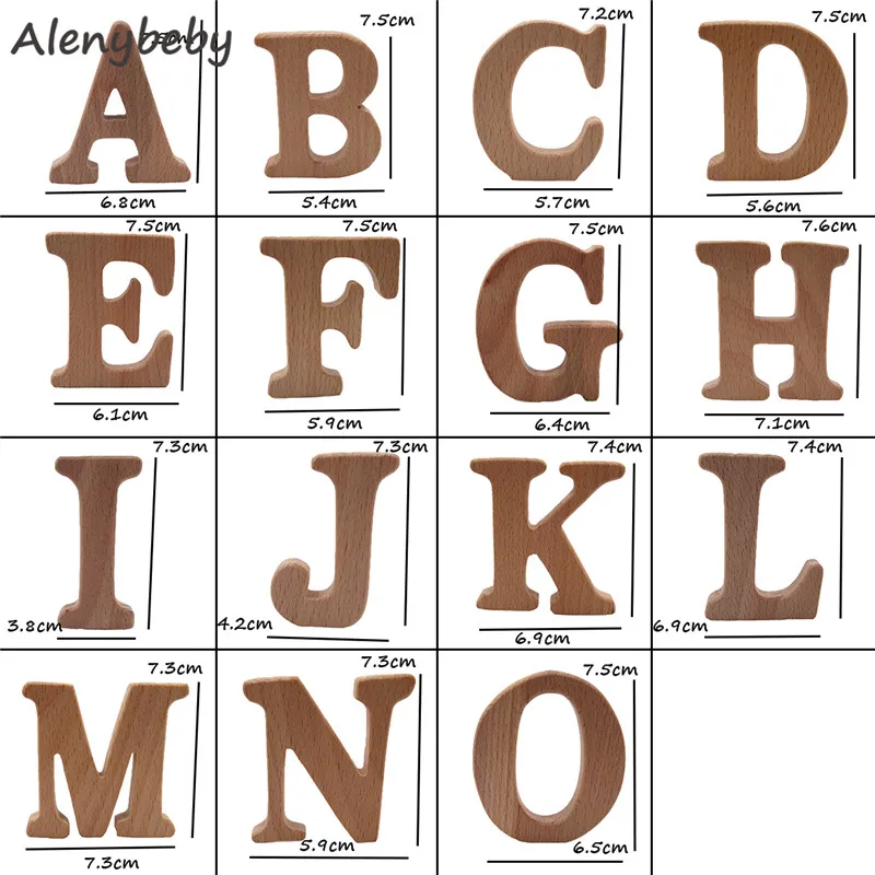 Прорезыватель для зубов из бука и дерева с английским алфавитом сделай сам