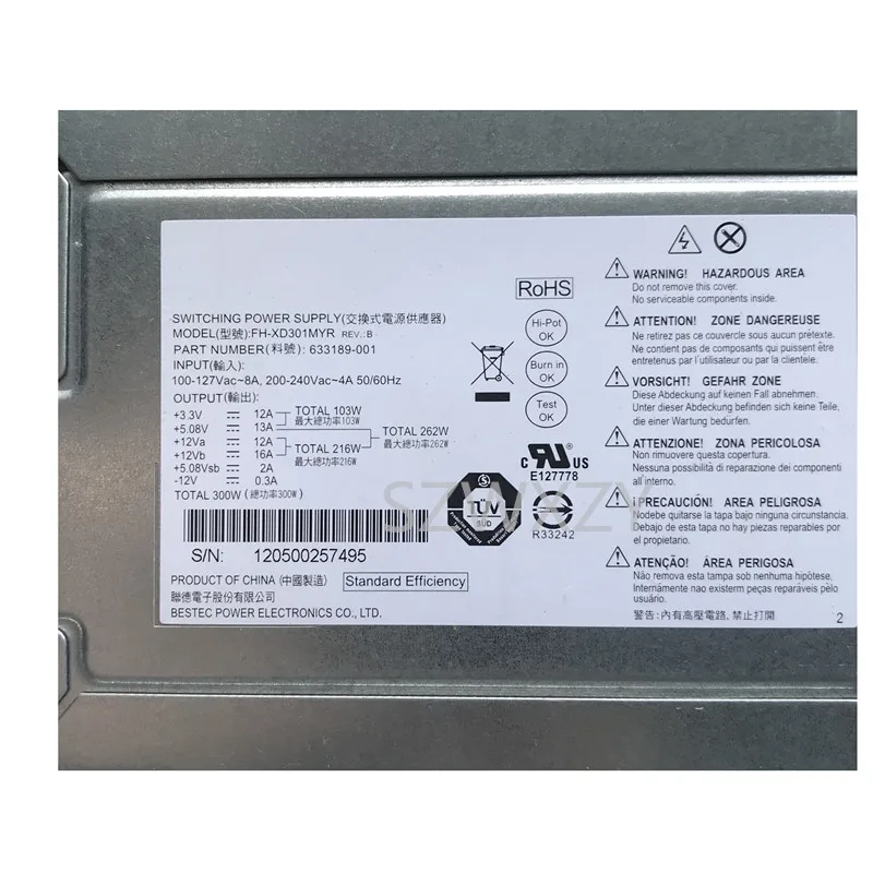 SZWXZY для HP D10-300N1A источник питания FH-XD301MYR 633189-001 300W 24Pin + 4Pin | Компьютеры и офис