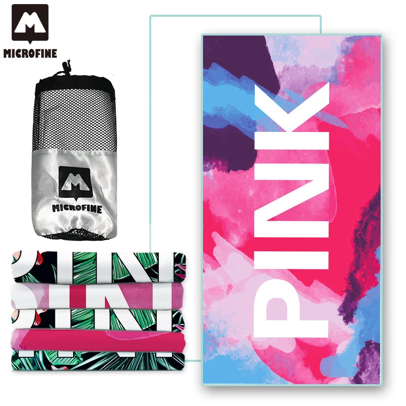 Microfine пляжное полотенце VS розовое для тренажерного зала супер впитывающее из