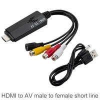 1080p 17cm cable hd hdmi to av rca black converter adapter cable stb to old tv input port 1 x hdmi output port 1 x rca