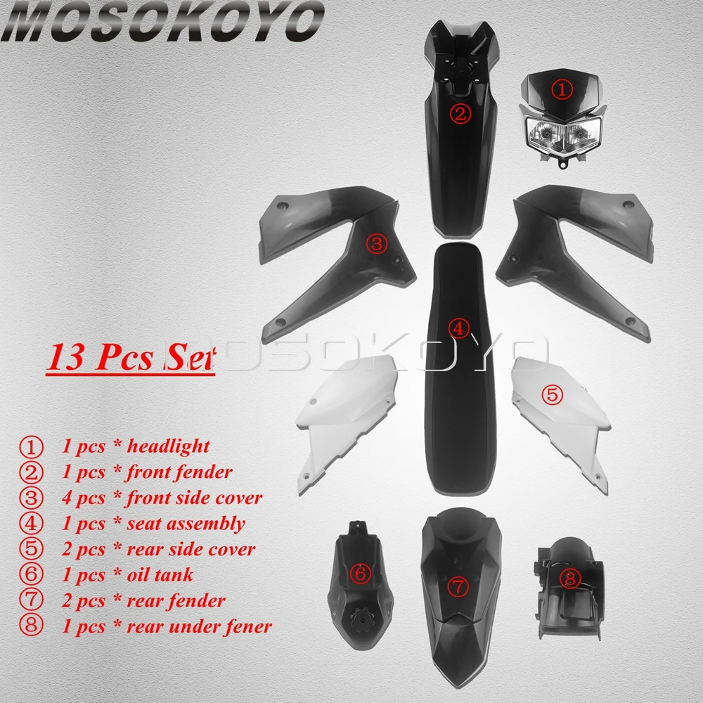 Фары для мотокросса КУЗОВ Полный Обтекатель боковая крышка для KAWASAKI KLX 250 S/SF D-Tracker X Supermoto Fender w/Seat масляный бак