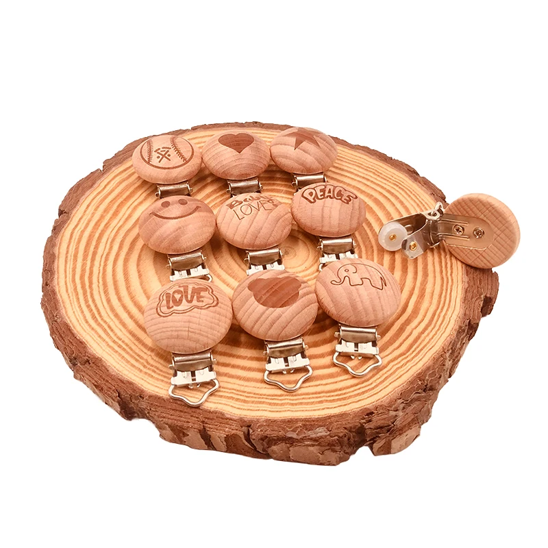 Coskiss-sujetadores de madera para chupete de beb&eacute;, accesorios de Metal para chupete infantil, herramienta de bricolaje, mordedor para beb&eacute;-3