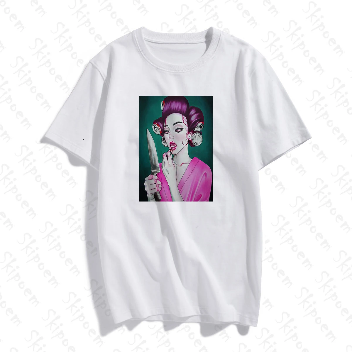 

Женская футболка с коротким рукавом Tumblr Kawaii Harajuku Punk эстетического размера плюс, хлопковая уличная одежда