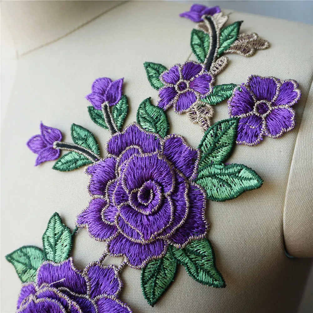 2 шт. вышитые кружевные 3d аппликации для платья|Заплатки| |