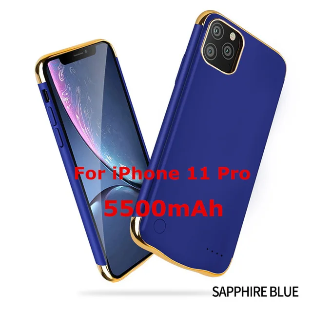 Blue for 11 Pro Power Cases 6000mAh Чехол-аккумулятор для iPhone 11 Pro Max зарядное устройство чехол для iPhone 11 Pro аккумулятор - Цвет: Blue for 11 Pro