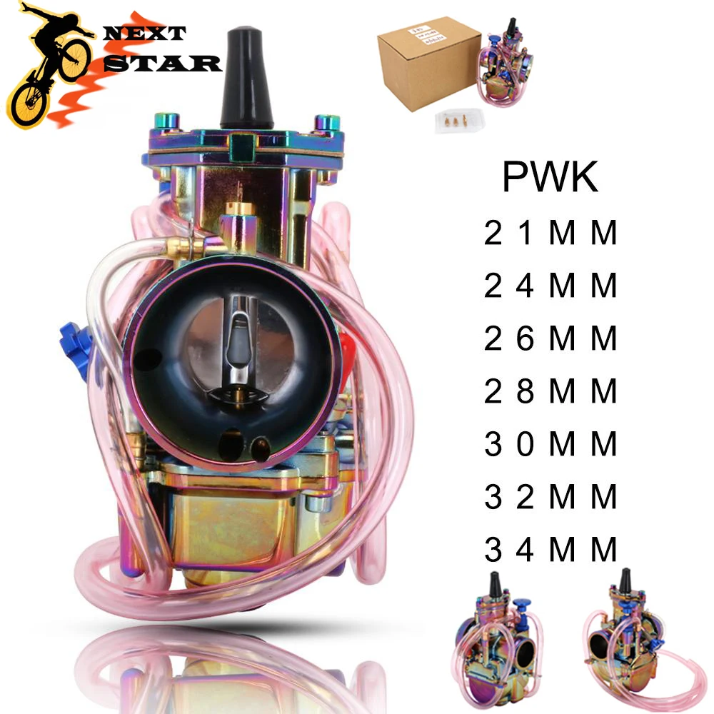 

For PWK 21 24 26 28 30 32 34 Colorful For Keihin PWK Motorcycle Carburetor Carburador 2 Strokes Power Jet Racing Moto 90cc-250cc