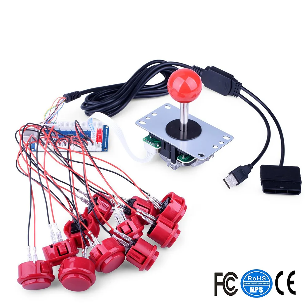 Набор сделай сам для аркадных игр кнопки и Джойстики контроллер Rapsberry Pi Windows XBOX PS3