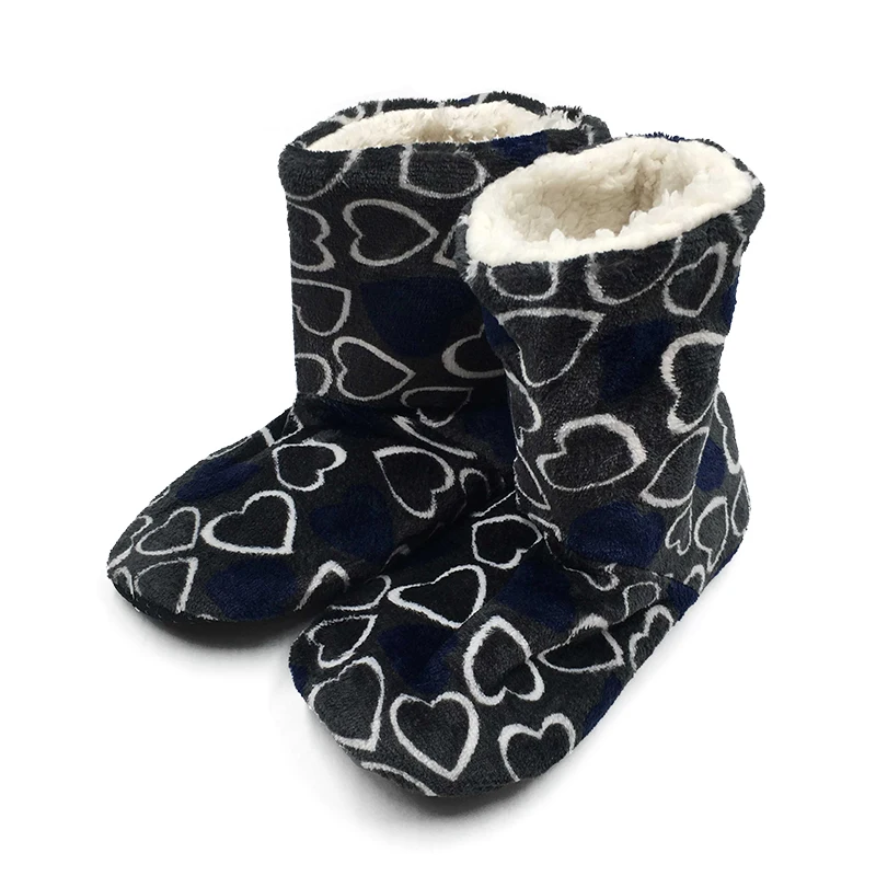 Зимние ботинки женские домашние тапочки рождественские носки с сердечками
